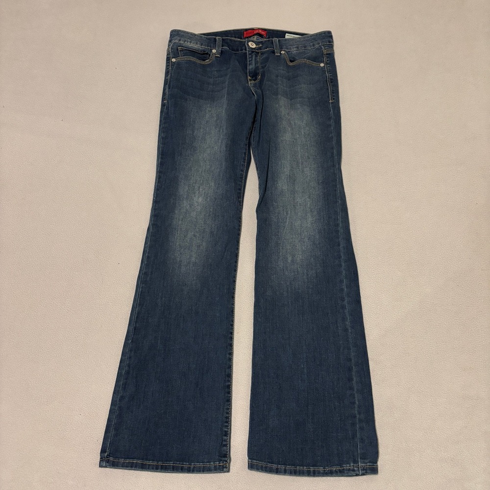 Guess Charlotte Fit Medium Rise Curvy Bootcut Jeans Dark Wash Blue 30 Grunge